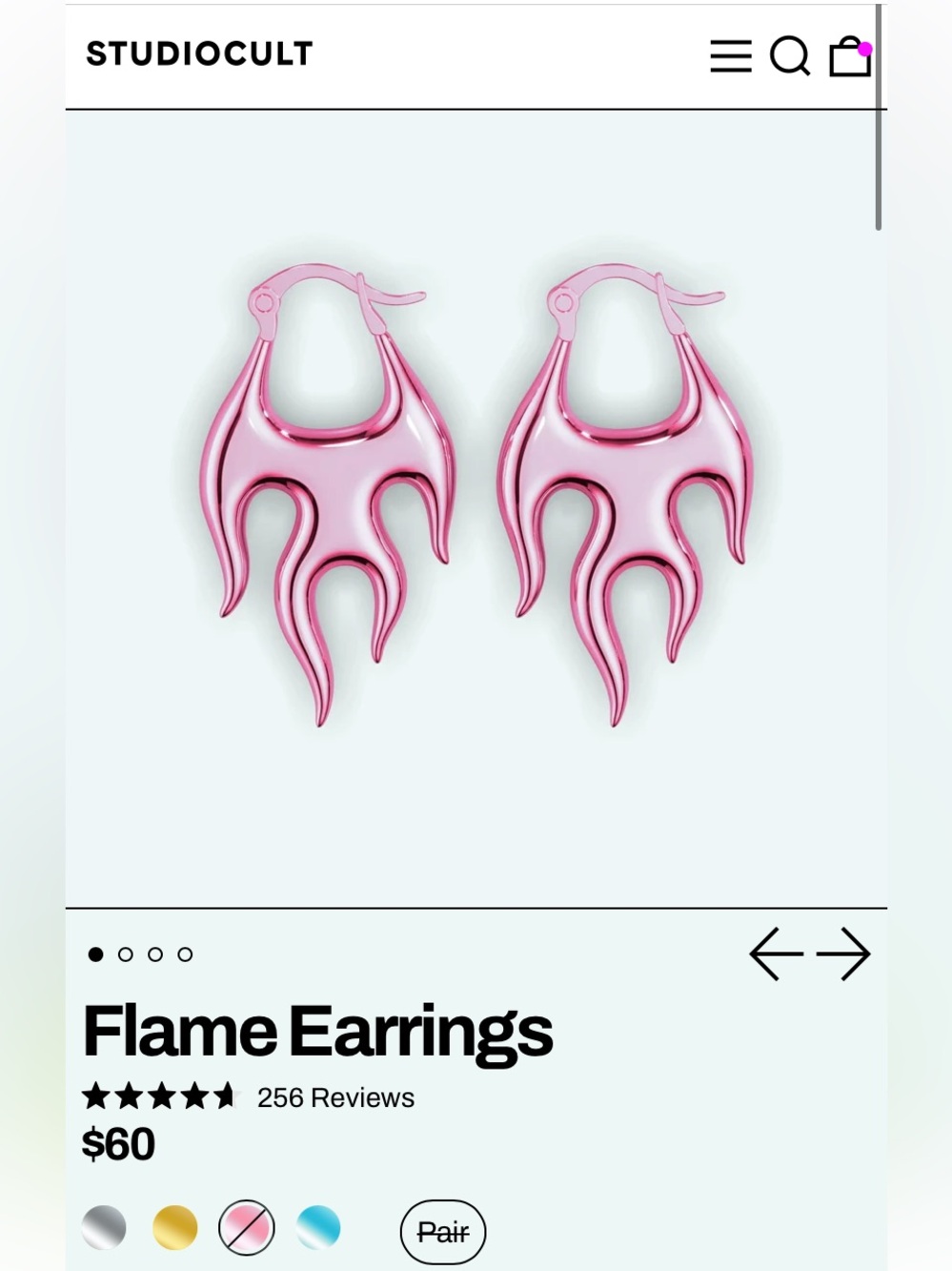 ISO (not for sale!): Studiocult Flame Earrings in blush